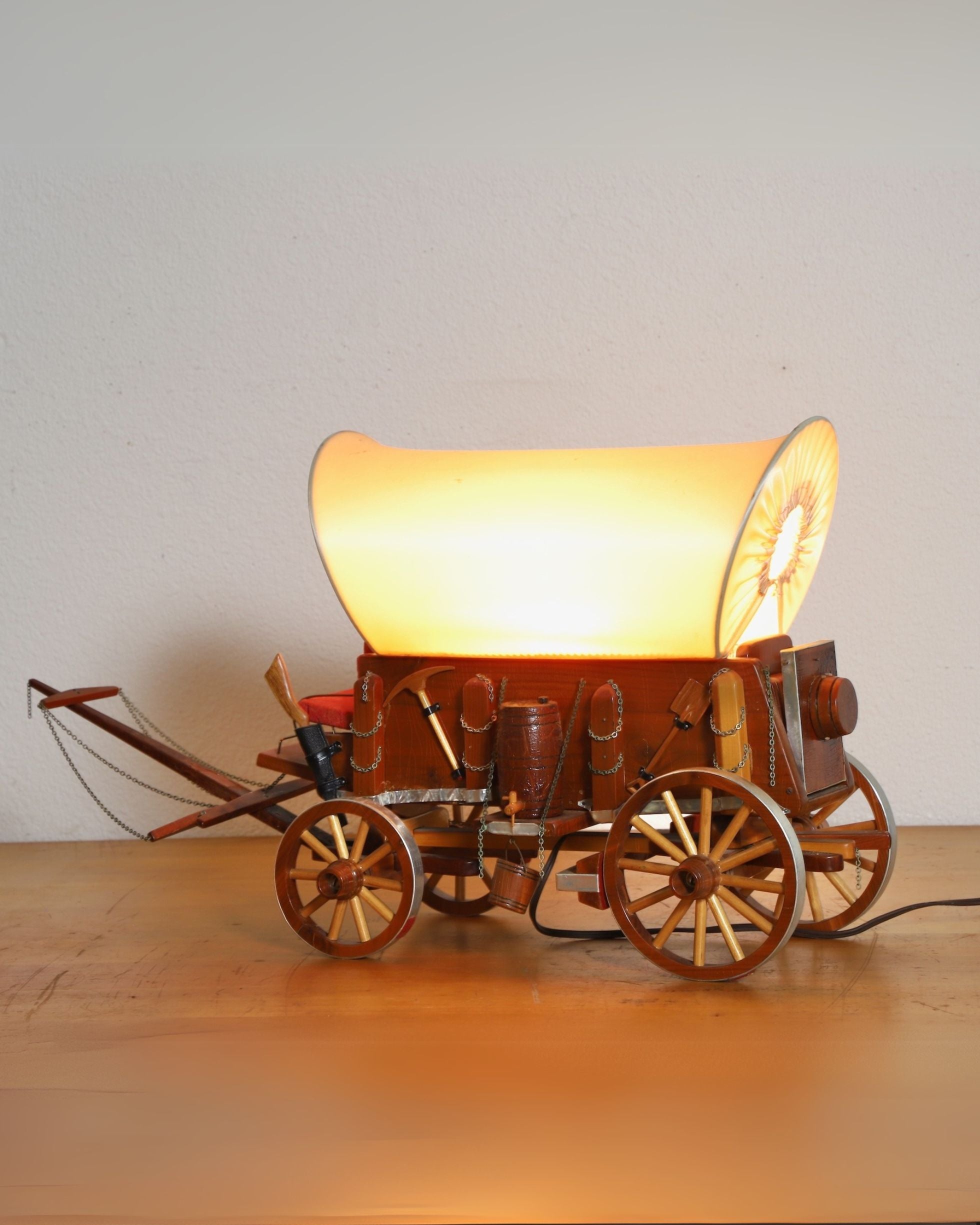 1950s Handmade Stagecoach Lamp