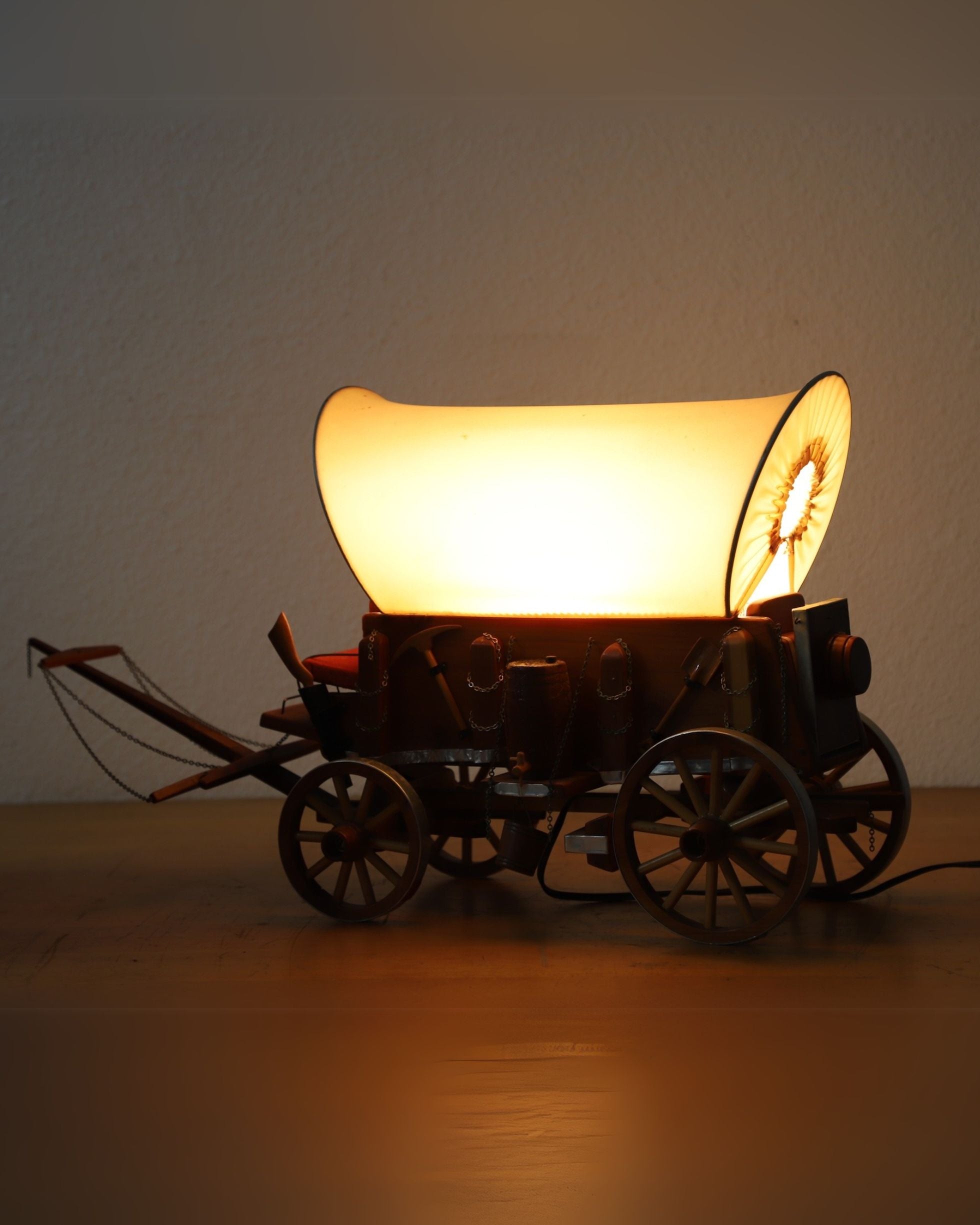 1950s Handmade Stagecoach Lamp