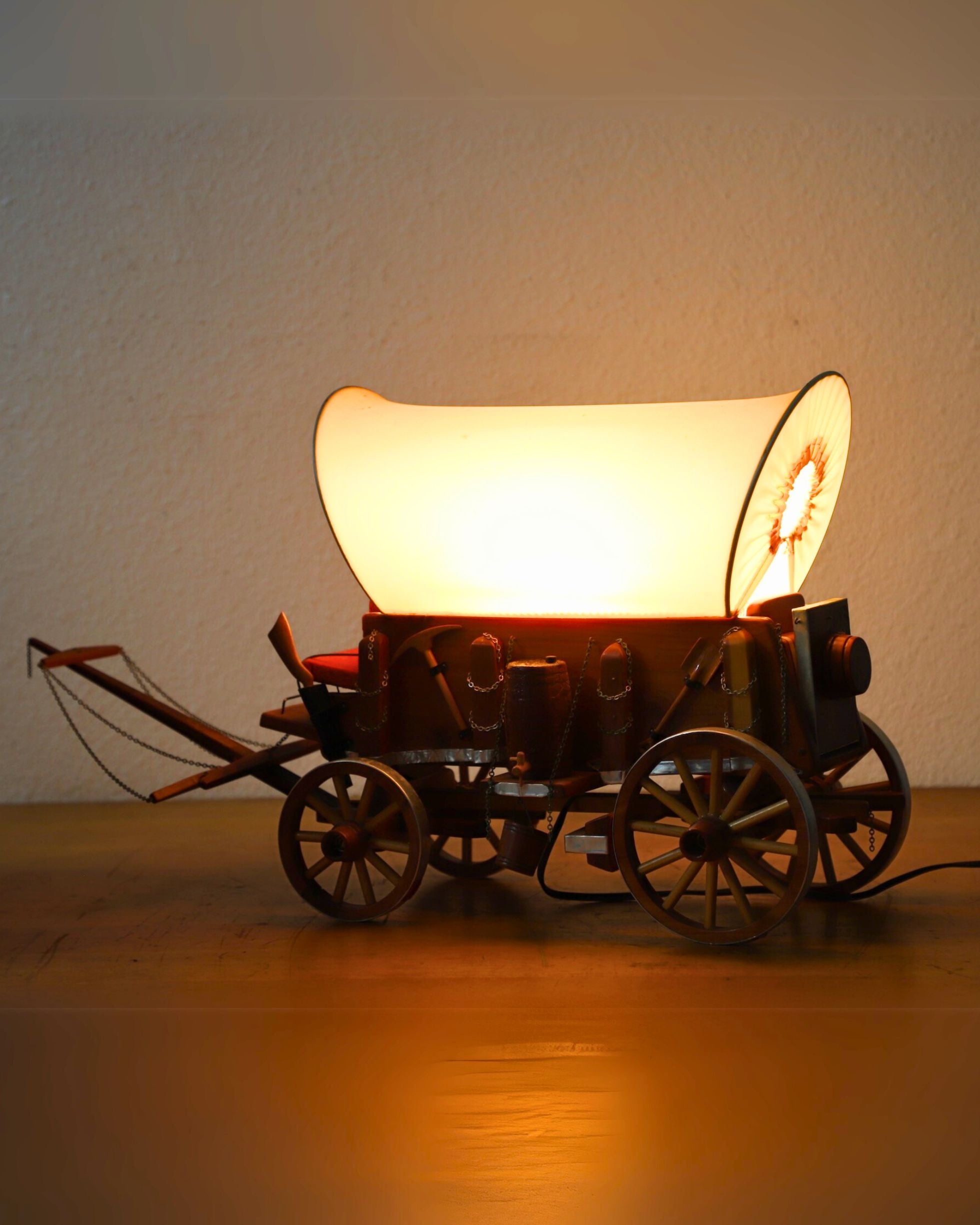 1950s Handmade Stagecoach Lamp