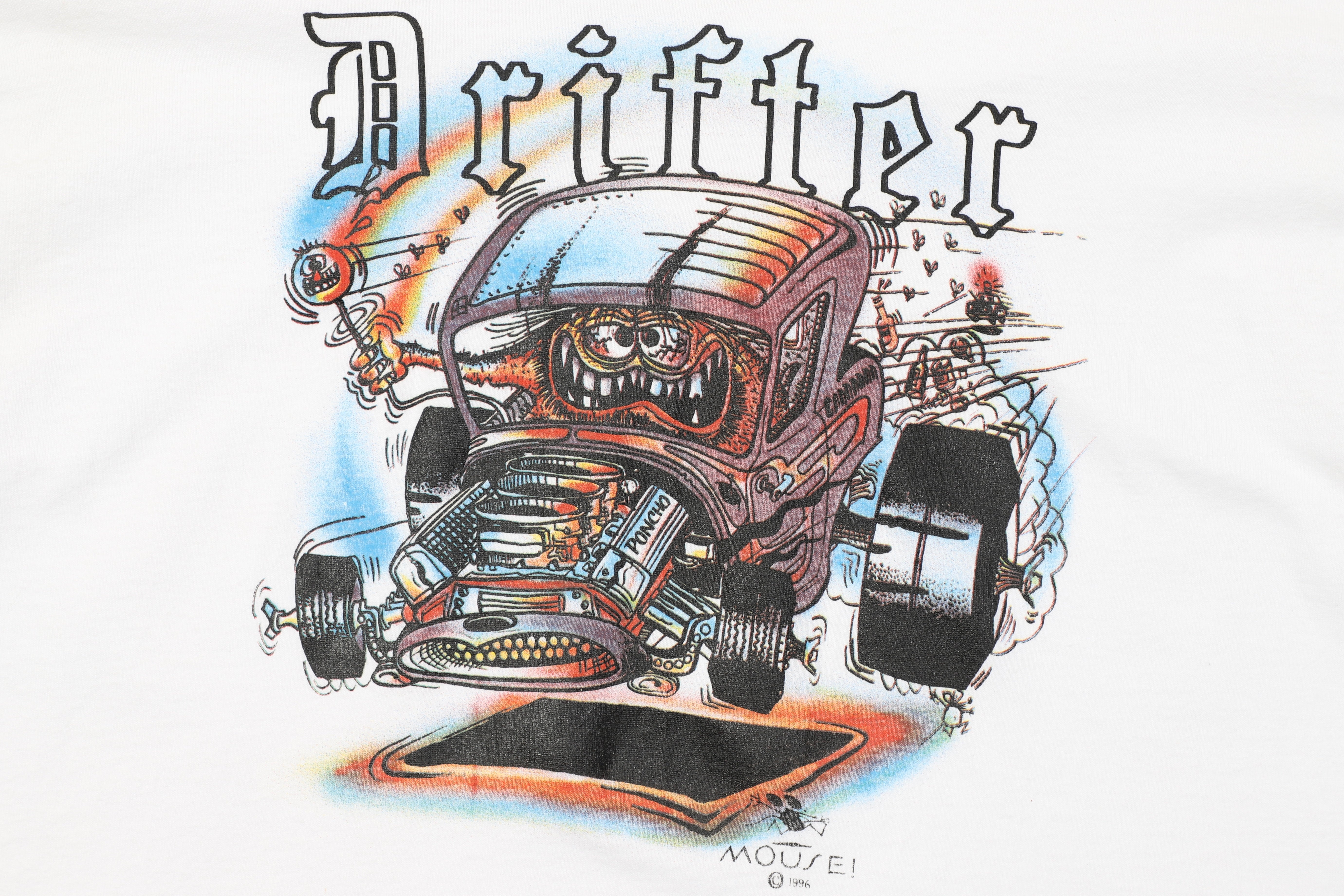 Stanley Mouse Drifter Vintage T X-LGE White 1990s USA Close Up Print