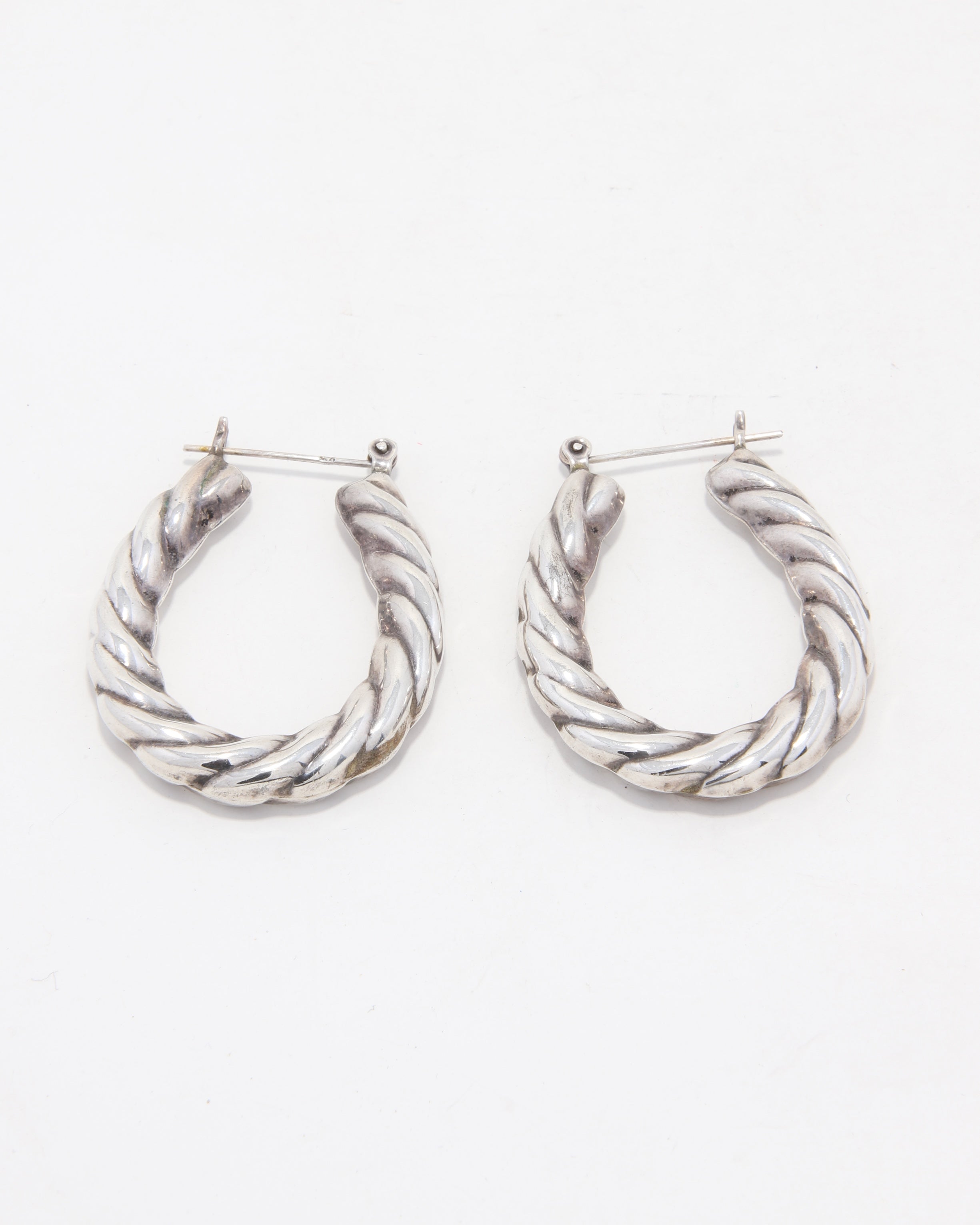 Sterling Twist Earrings 1980s