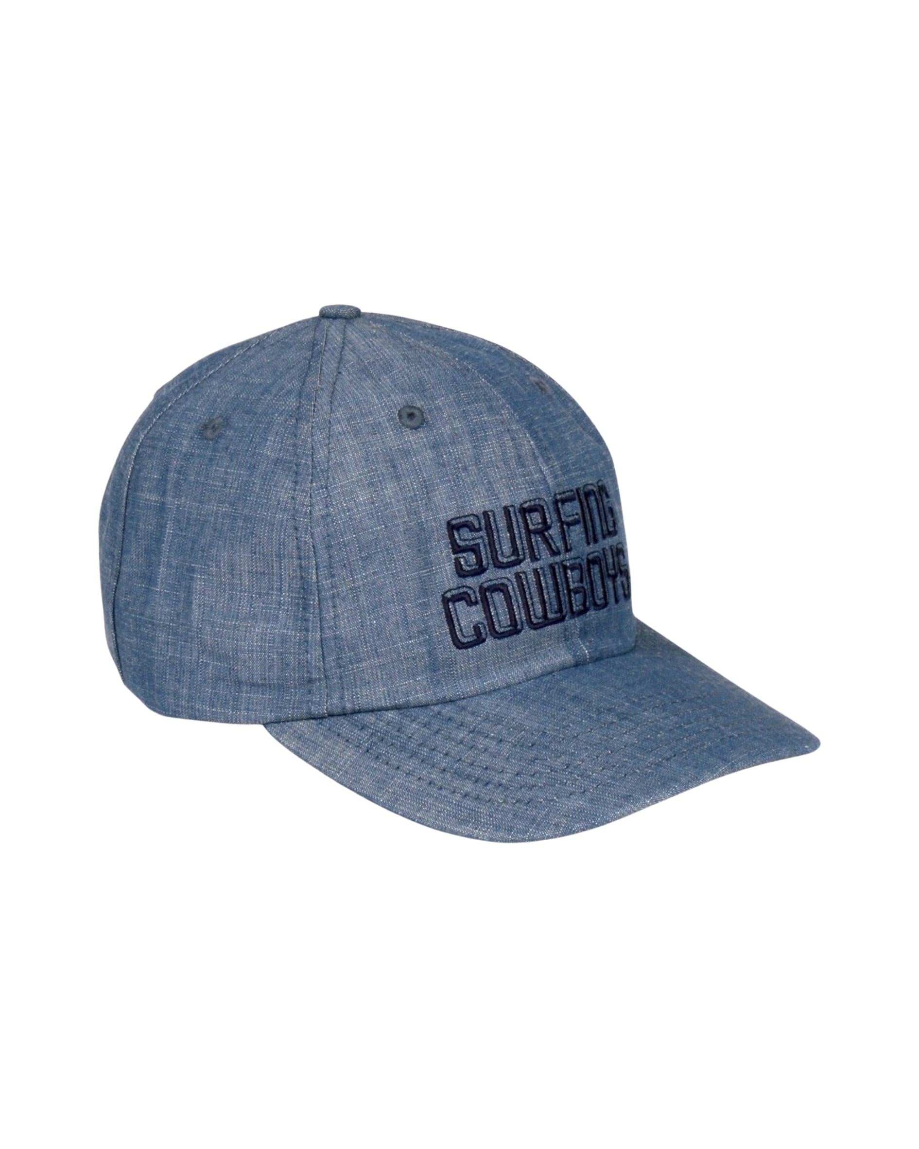 Surfing Cowboys Logo Hat Chambray Blue Front