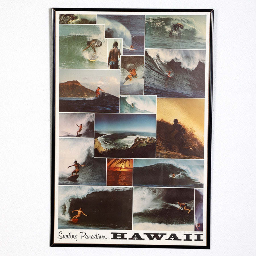 Surfing Paradise Hawaii Poster by Aloha Arts 1972