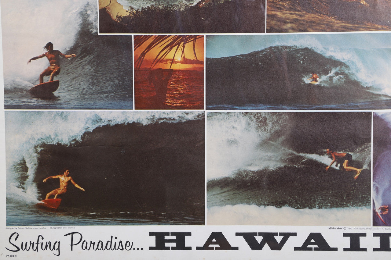 Surfing Paradise Hawaii Poster by Aloha Arts 1972 Close Up 3