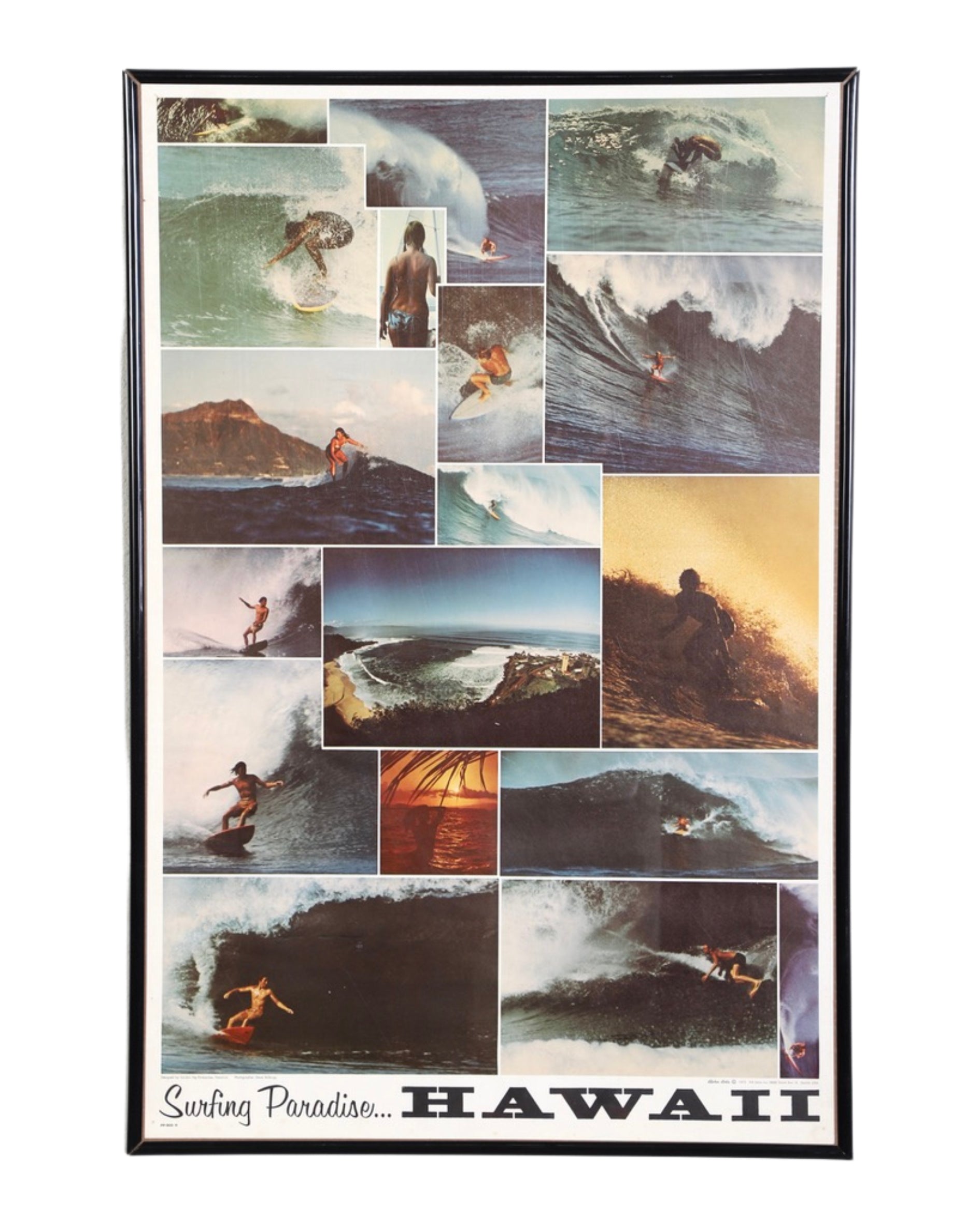 Surfing Paradise Hawaii Poster by Aloha Arts 1972 Full View