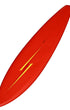 Vintage circa 1973 red Lightning Bolt single-fin surfboard shaped by Tom Eberly and restored by Randy Rarick.