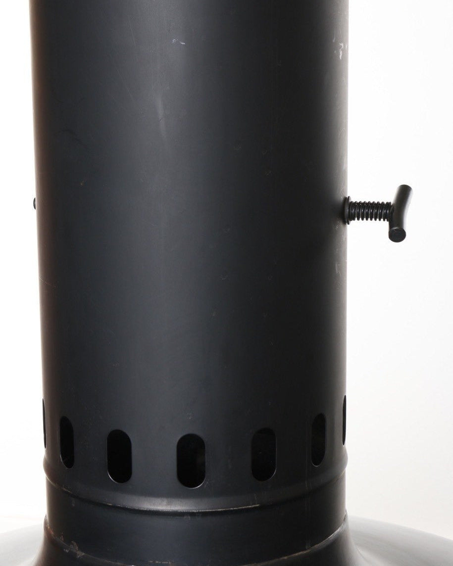 Freestanding Mid-Century Fireplace with Doors, Black