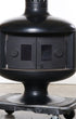 Freestanding Mid-Century Fireplace with Doors, Black