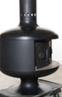 Freestanding Mid-Century Fireplace with Doors, Black