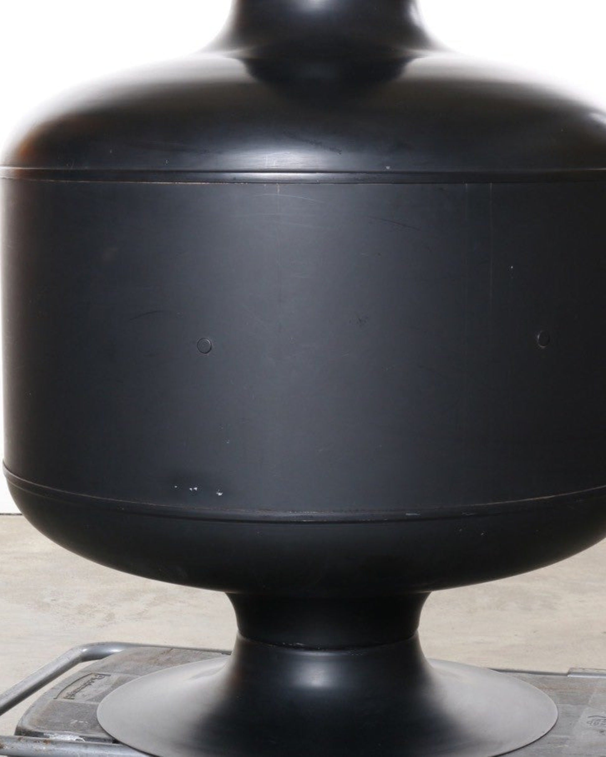 Freestanding Mid-Century Fireplace with Doors, Black