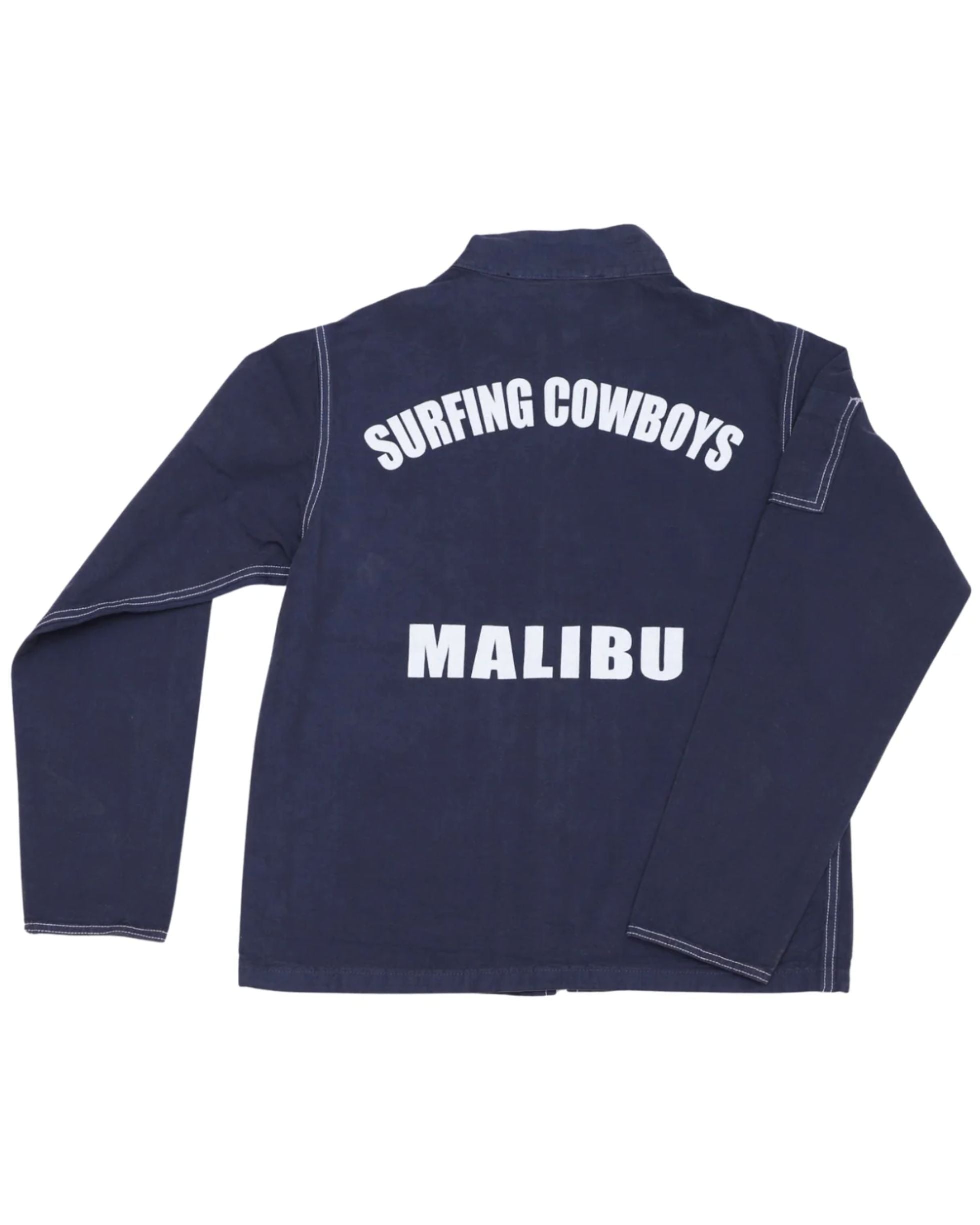 Surfing Cowboys Classic Surf Jacket – Washed Navy Cotton Canvas Back.