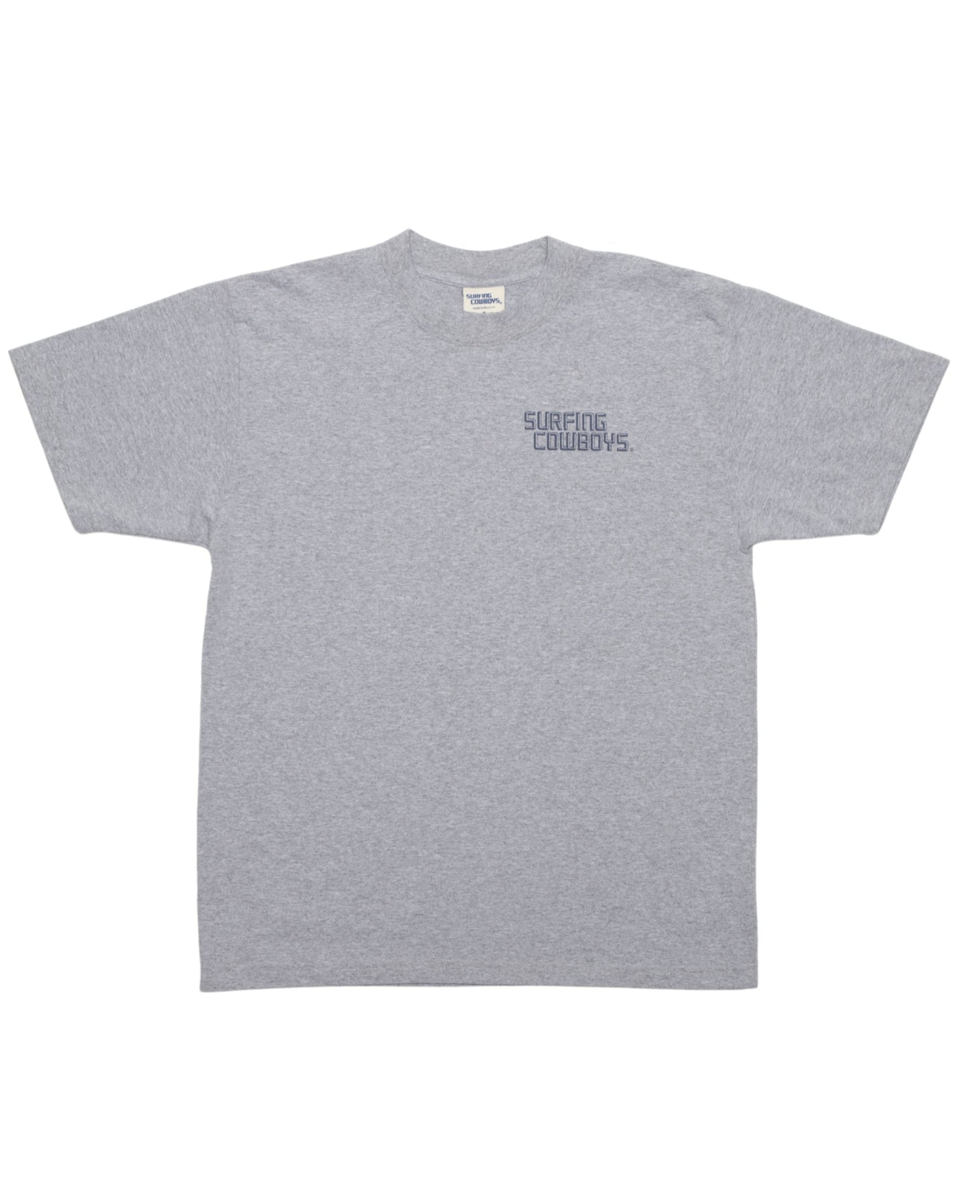 Surfing Cowboys Logo Heather Grey Front View