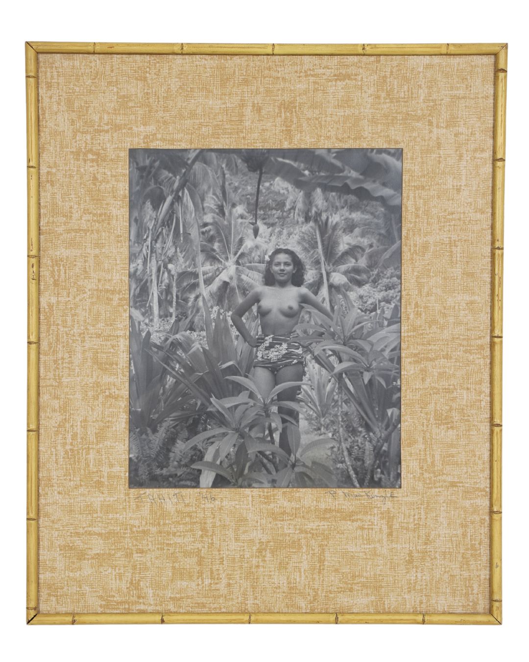 Tahitian Woman Photo MacKenzie Tahiti 1946 Original in Frame