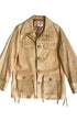 Front view of 1970s Pioneer Wear tan leather jacket for Marlboro.