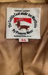 Interior Label view of tan leather Marlboro jacket by Pioneer Wear Label.