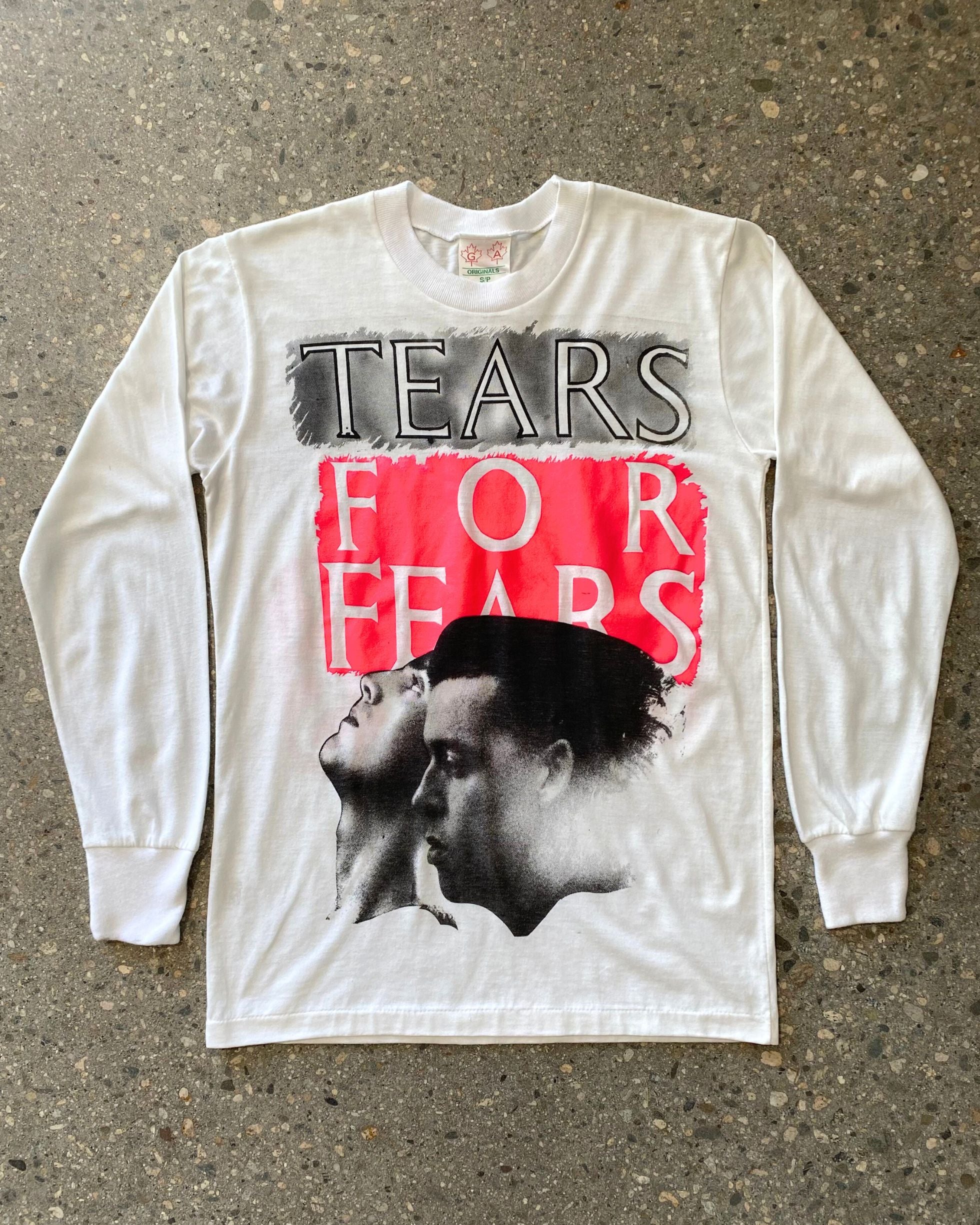 Tears for Fears Band T 1980s Vintage White SMALL