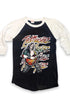 Black and white baseball shirt with Ted Nugent graphic design on a white background