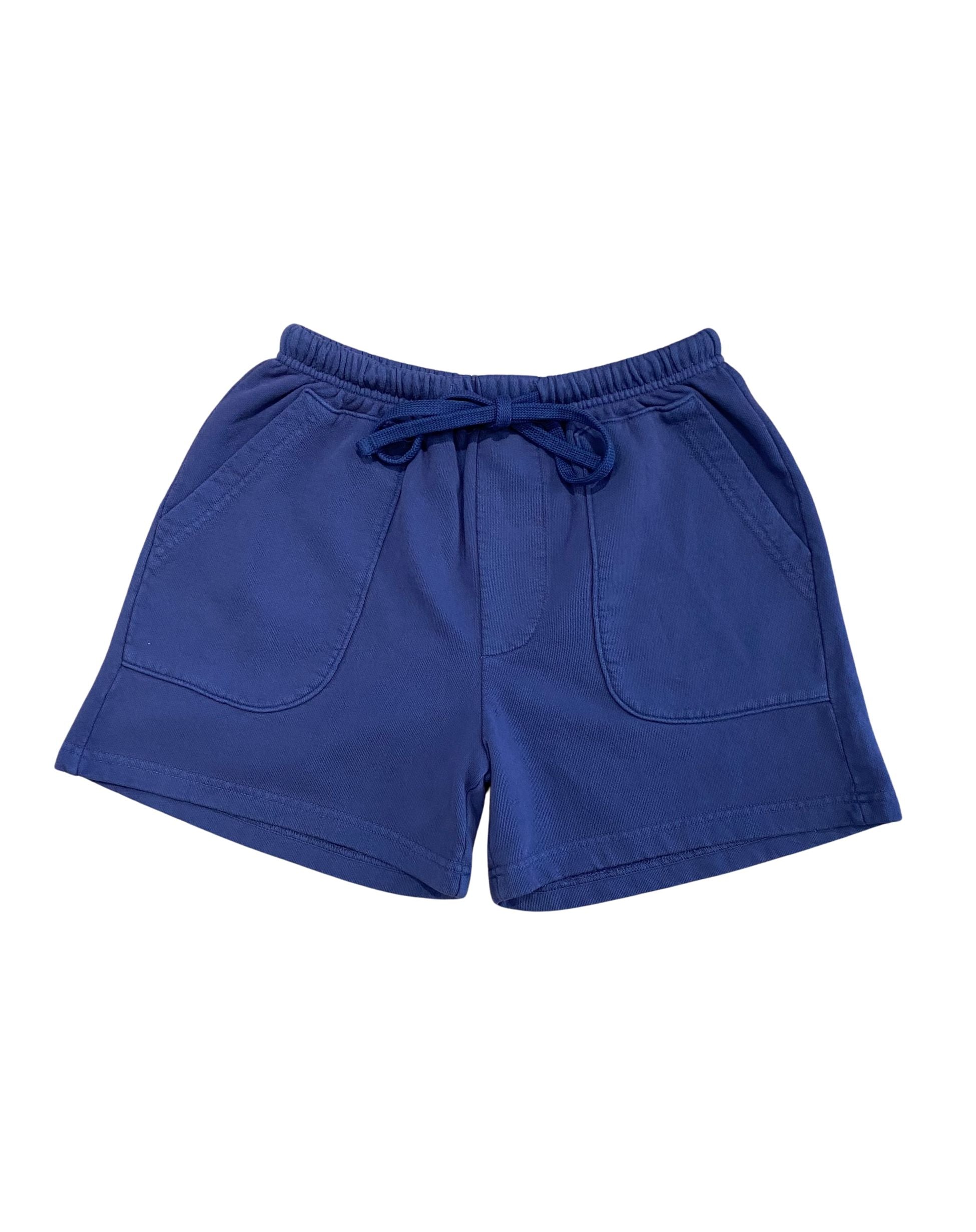 The Relaxed Shorts in Loopback Cotton - Washed Navy