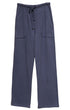 Flat lay of Surfing Cowboys Weekender Pants in washed navy with front patch pockets.