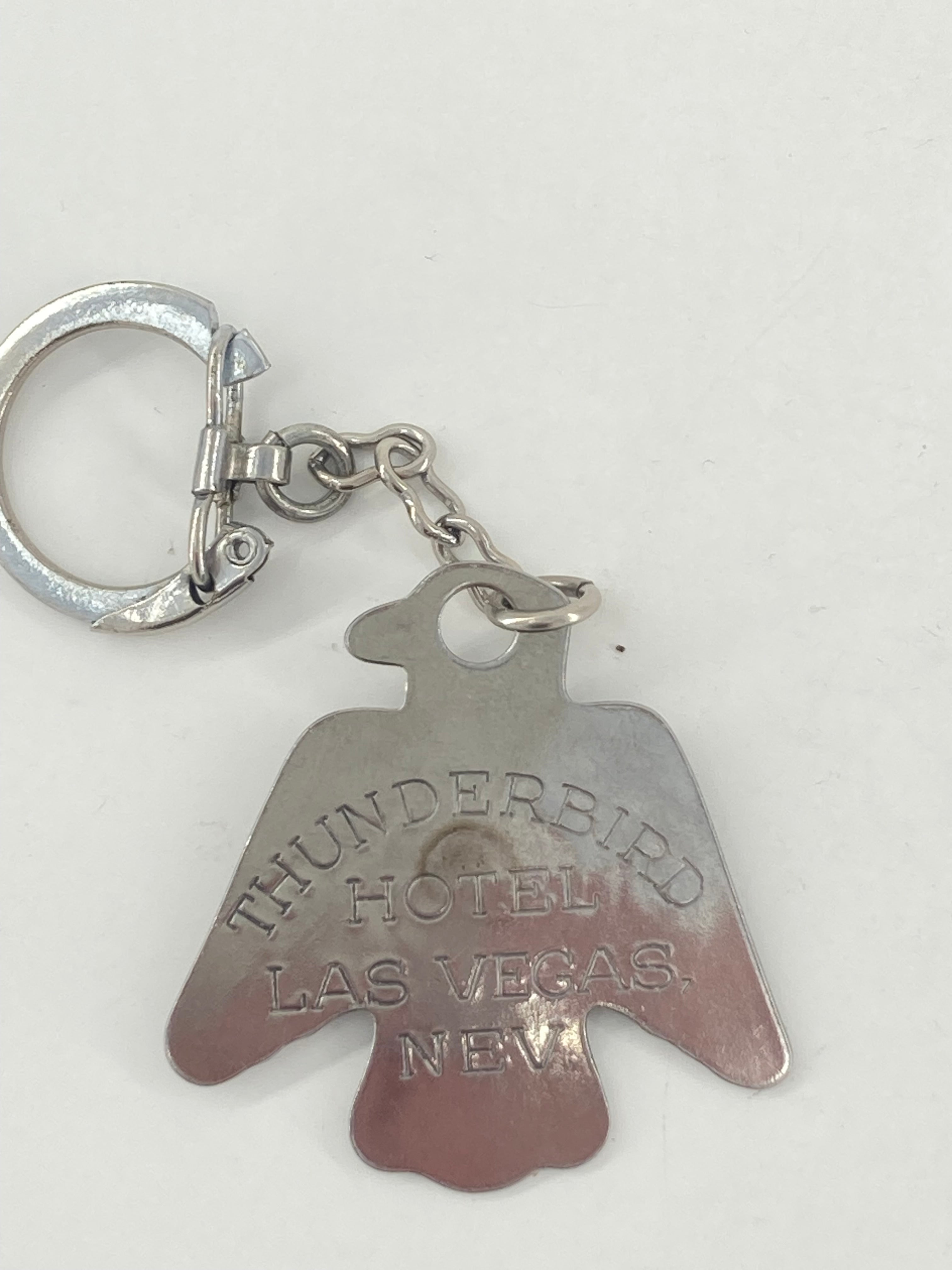 Thunderbird Hotel Las Vegas Metal Key Chain Vintage 1950s