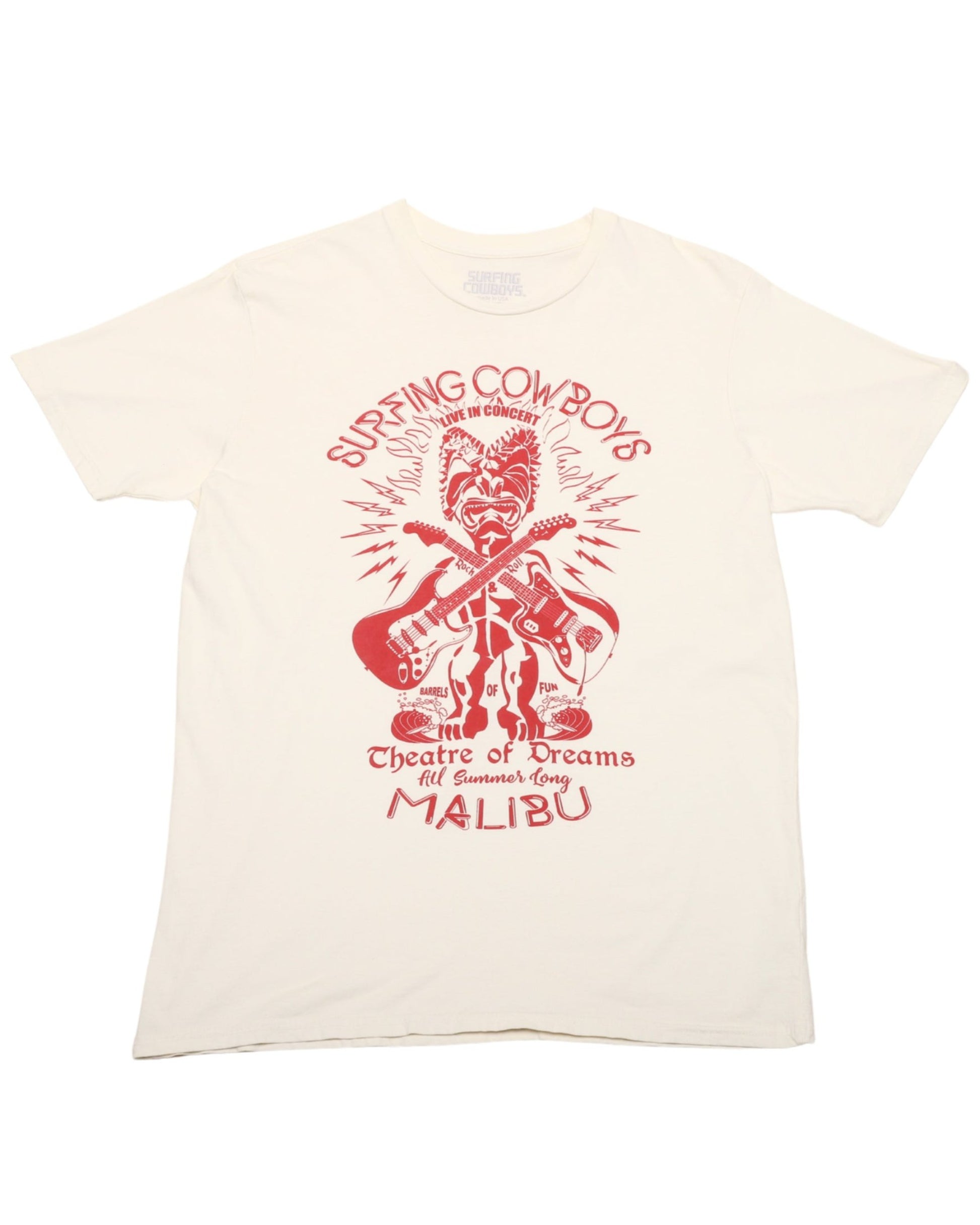 Tiki Rock T-Shirt Cream Front.