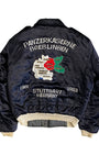 Back of 1962 tour jacket with chainstitched map of Germany and Stuttgart lettering.