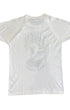 Back of 1970s Tracker Trials Sydney T-shirt showing plain white back.
