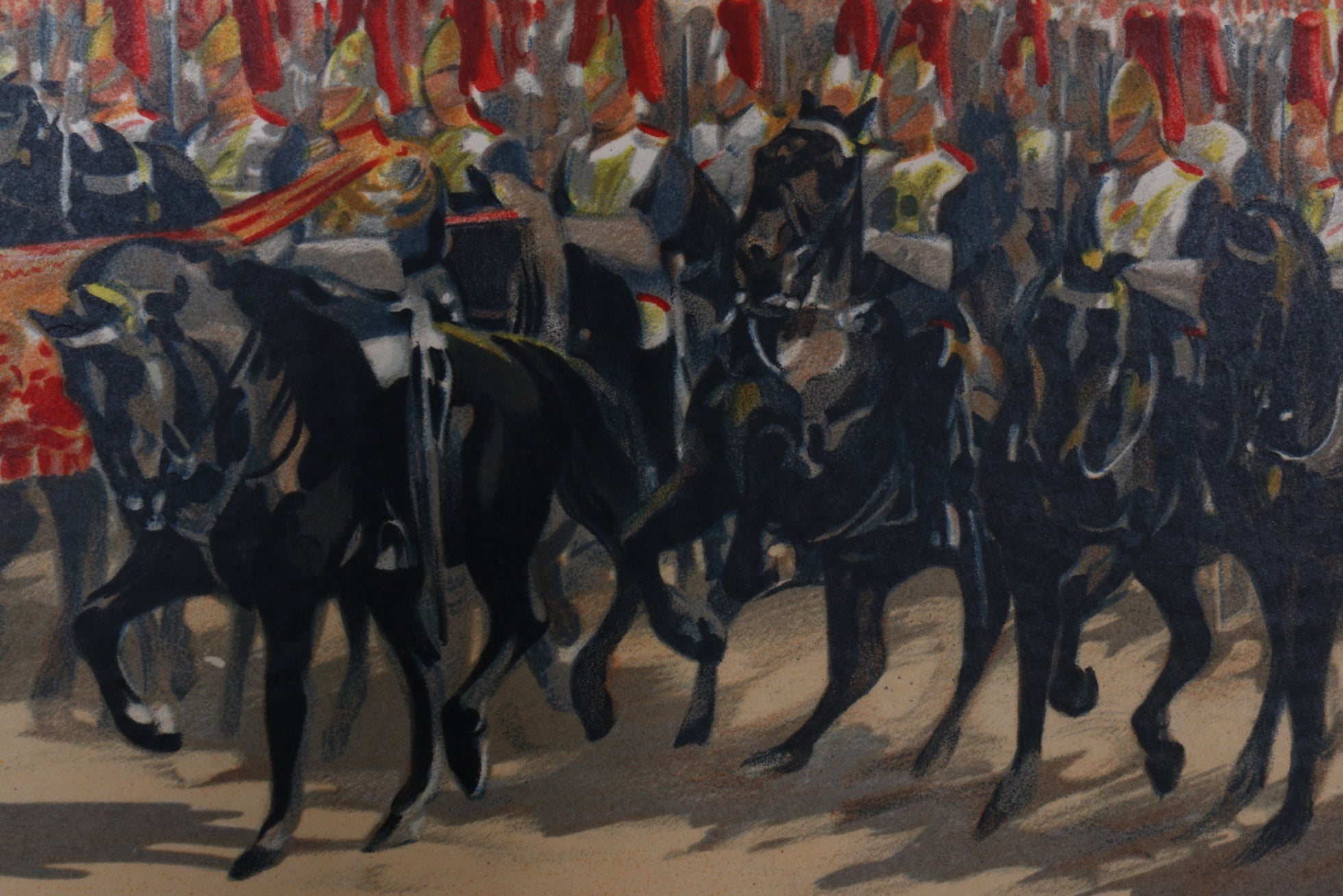 Trooping the Colour Vintage British Railway Poster by Christopher Clark, Circa 1932