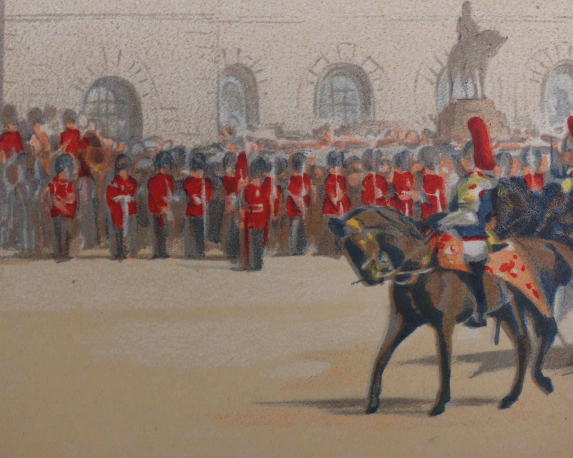 Trooping the Colour Vintage British Railway Poster by Christopher Clark, Circa 1932