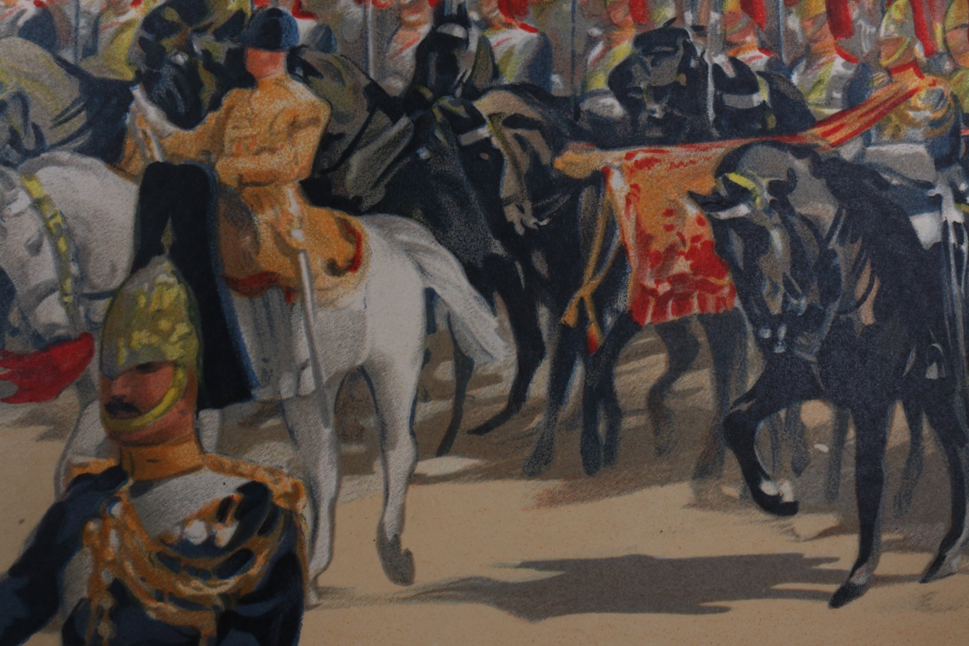 Trooping the Colour Vintage British Railway Poster by Christopher Clark, Circa 1932