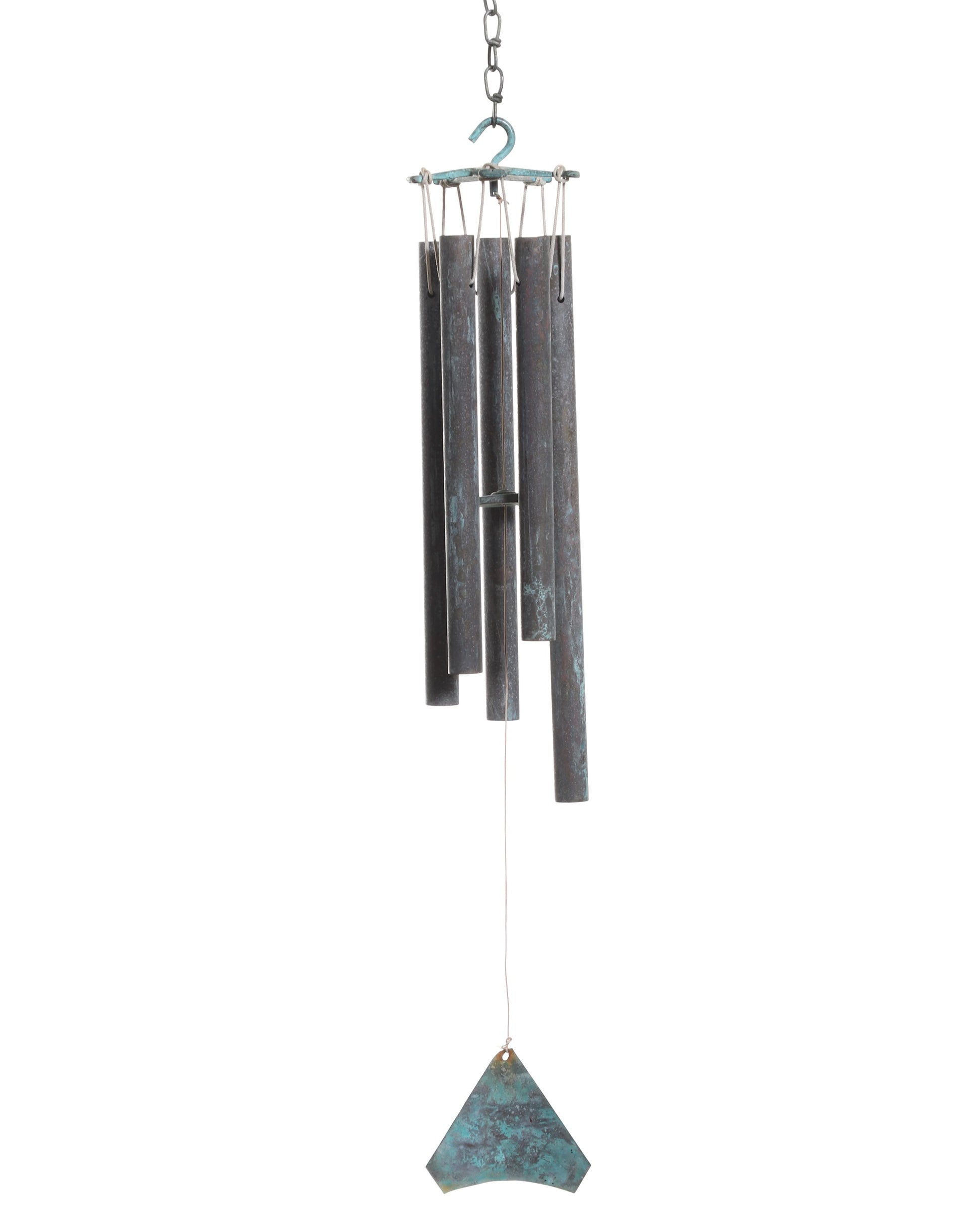 Tubular Copper Bronze Wind Chimes 1960s (#1) 22.25" L
