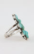 Turquoise, Sterling Cluster Ring 1940s A