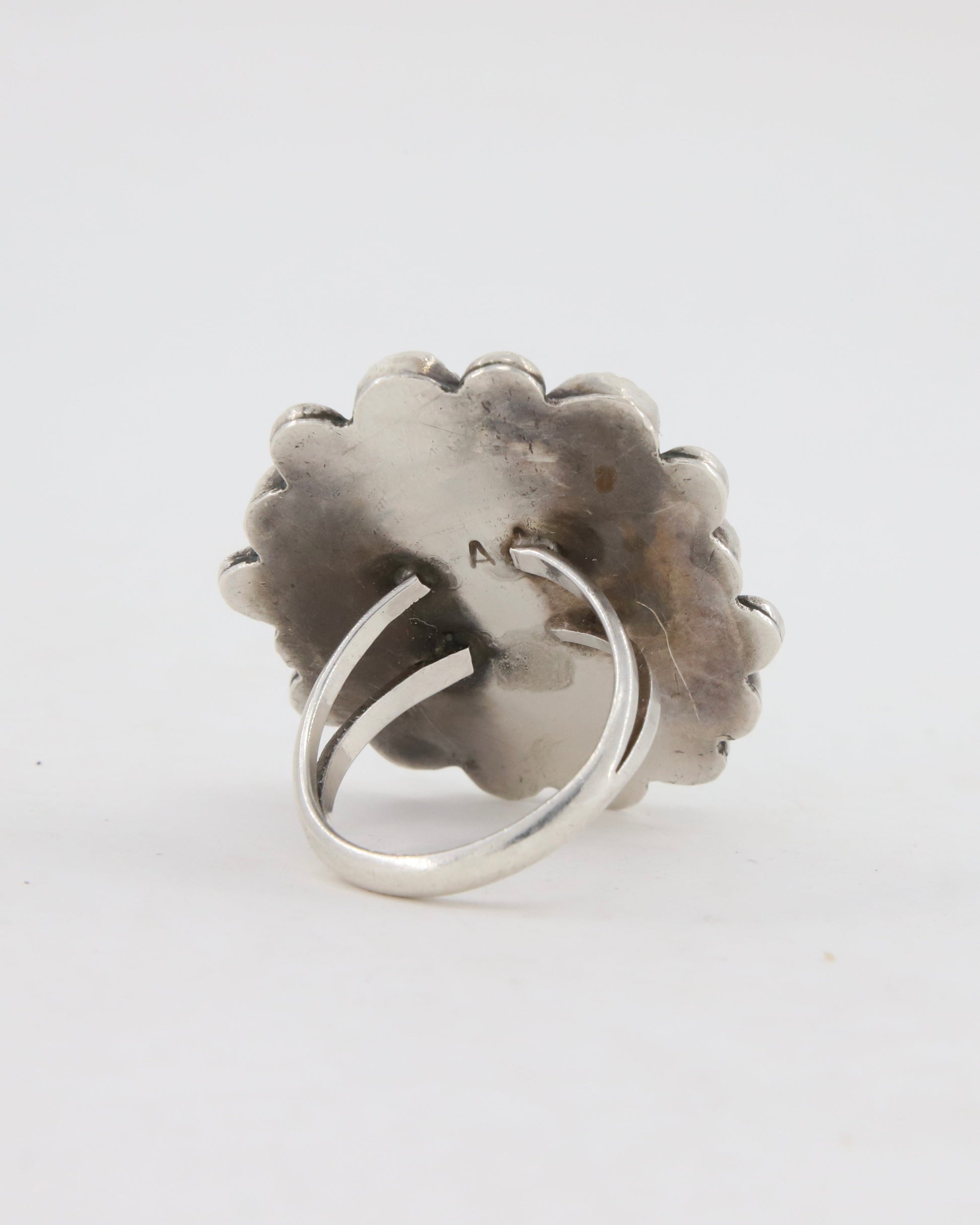 Turquoise, Sterling Cluster Ring 1940s A