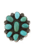 Turquoise, Sterling Cluster Ring 1940s A