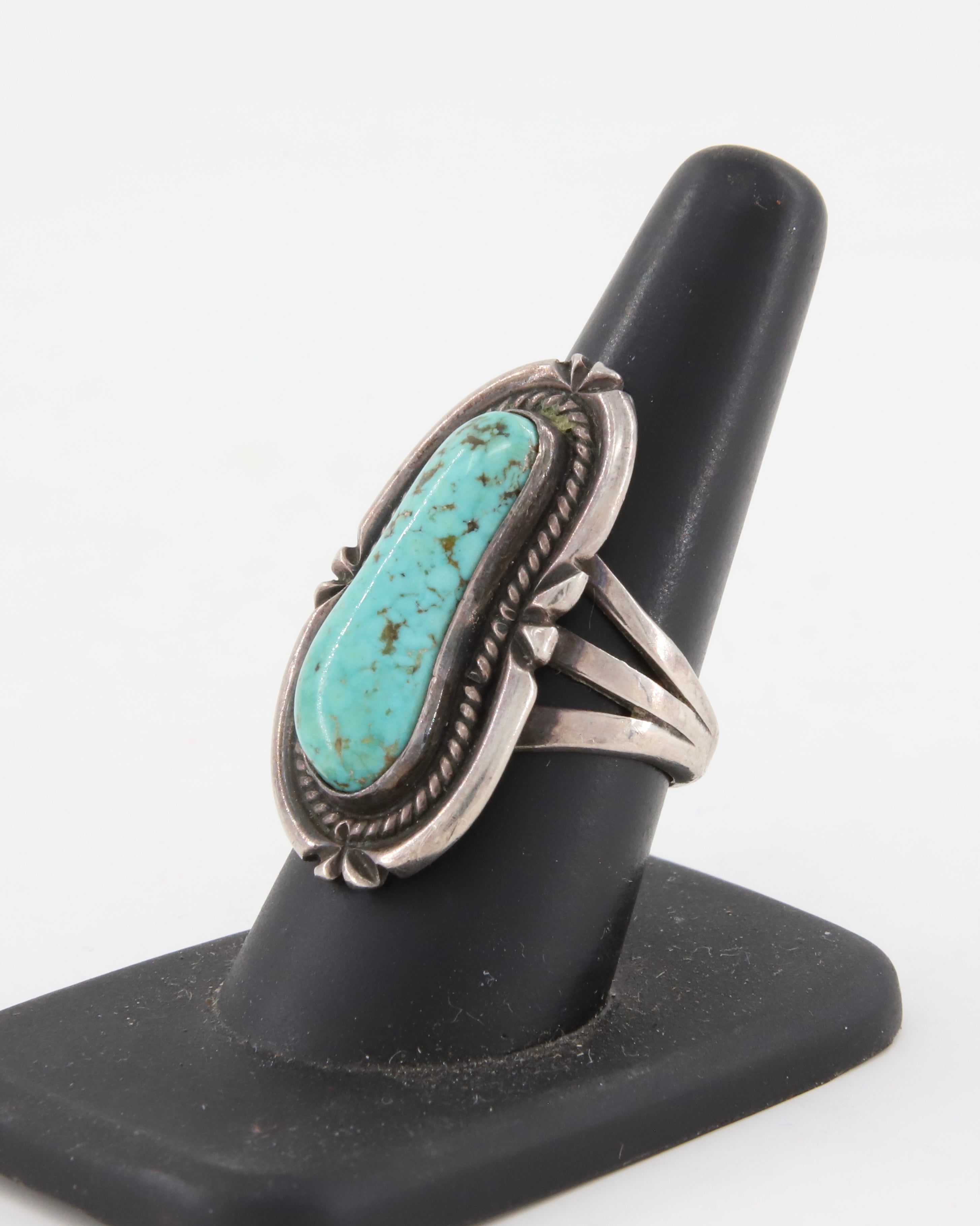 Turquoise + Sterling Silver Ring sz 7.75