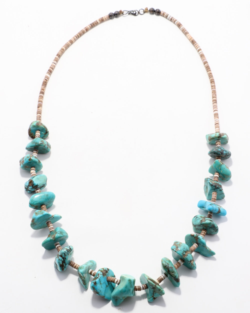 Turquoise Nugget and Heshi Bead Necklace 1950s