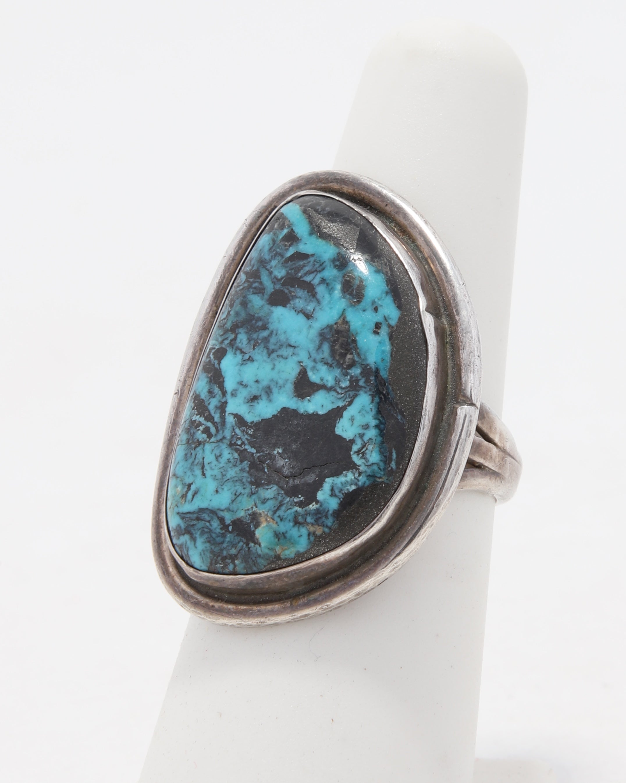 Turquoise + Sterling Ring 1970s sz 6