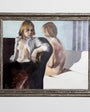Two Girls Painting by Graham Isom Circa 1970s 40.5' W 33.5"H Full View