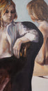 Two Young Women, Painting by Graham Isom close in on  2 figures