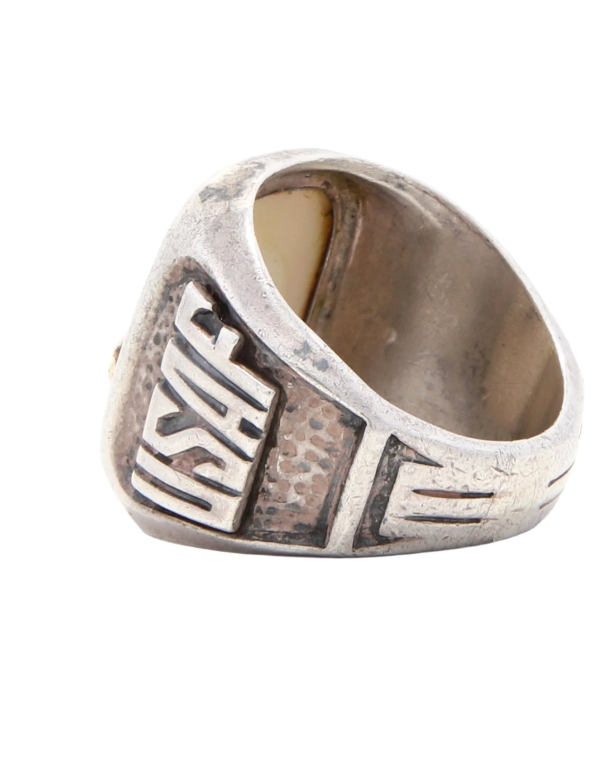 Vintage USAF Sterling Silver and Gold Mother of Pearl Ring sz 8