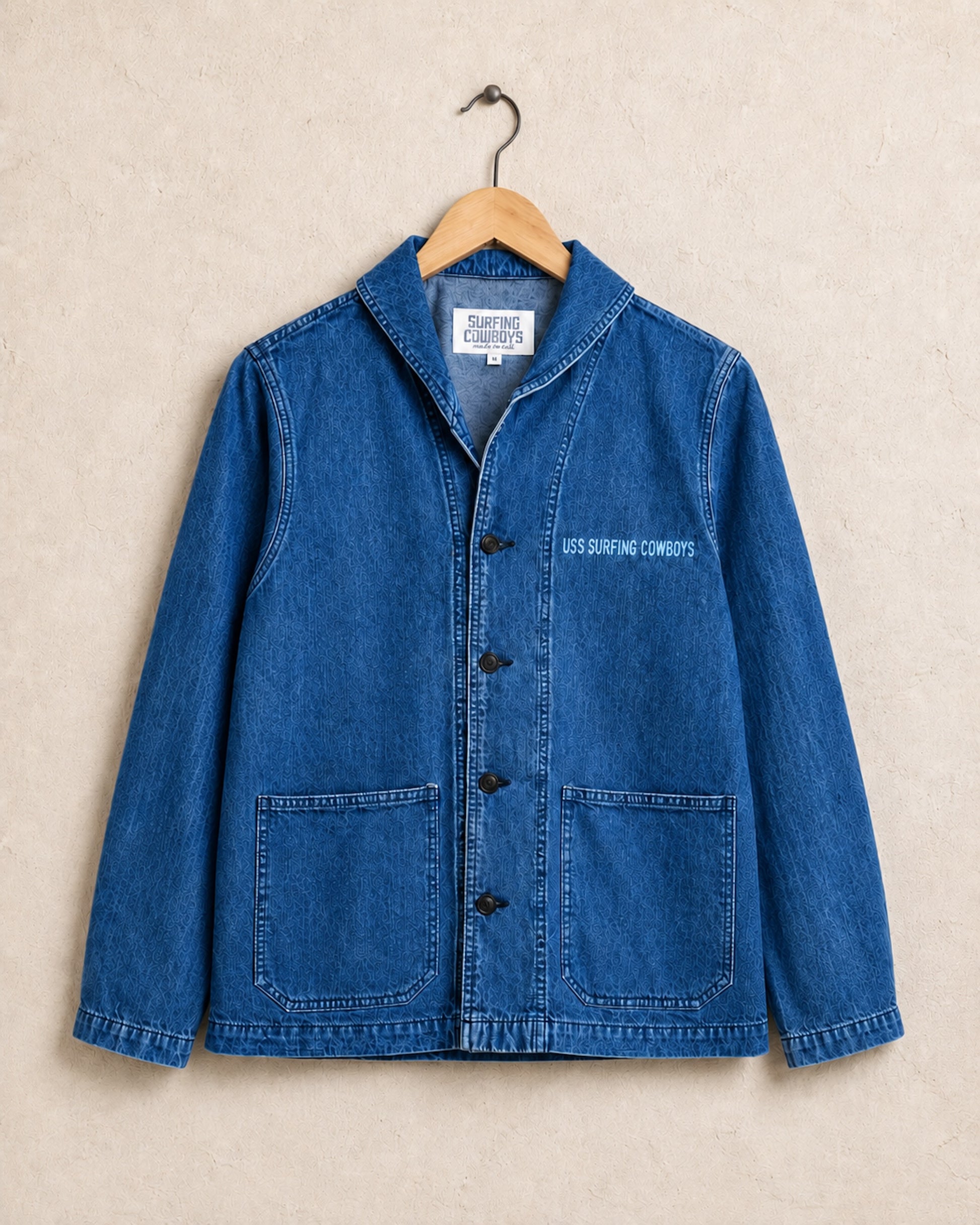 USS SURFING COWBOYS Washed Denim Deck Jacket