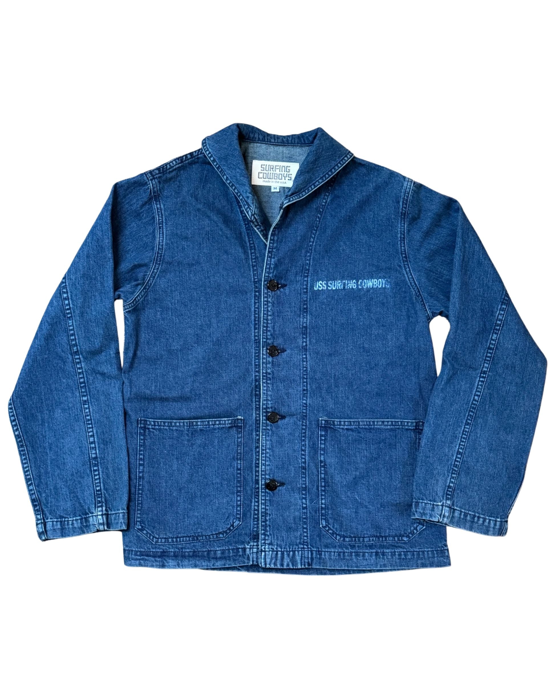 USS SURFING COWBOYS Washed Denim Deck Jacket