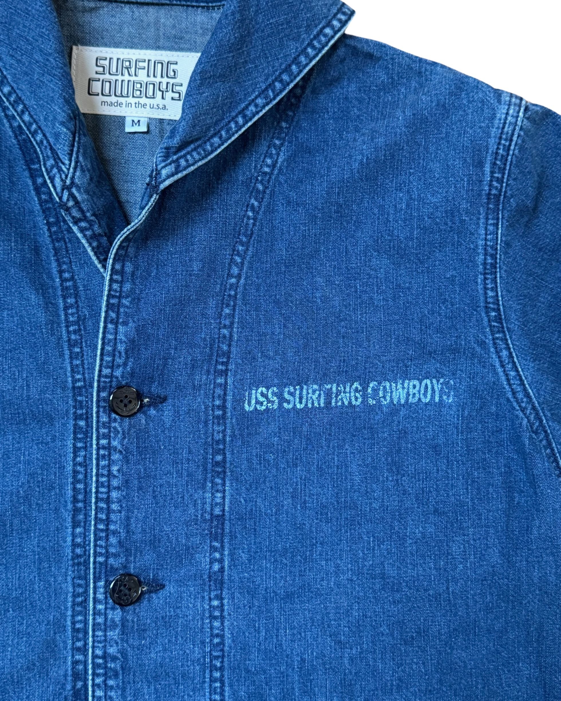 USS SURFING COWBOYS Washed Denim Deck Jacket