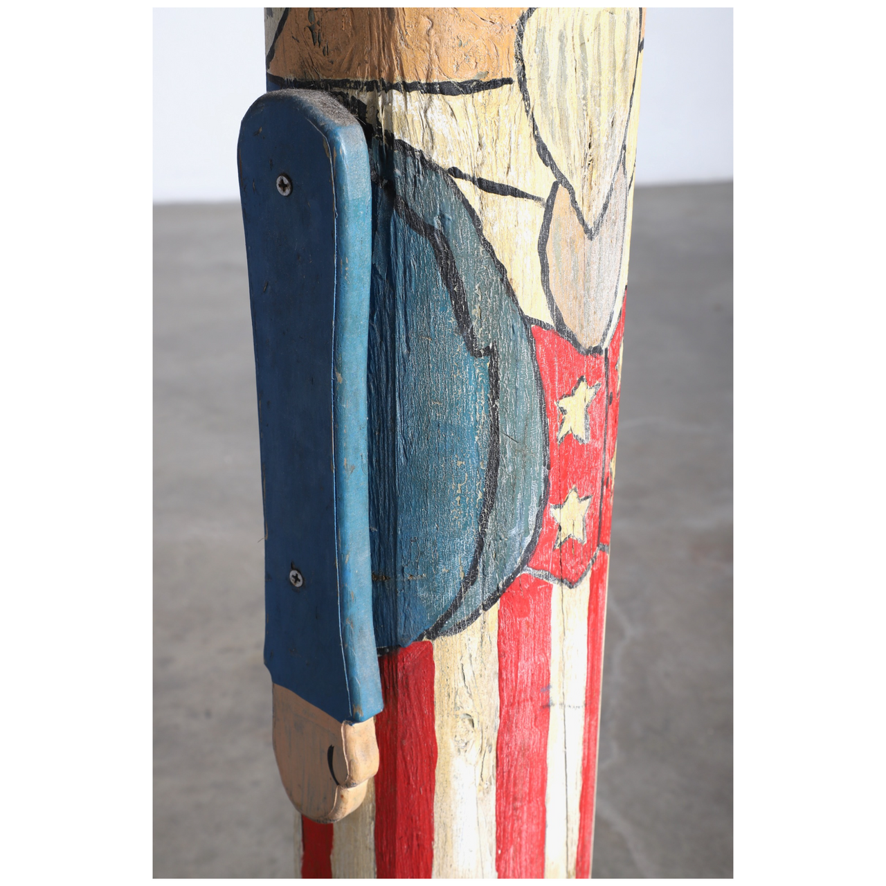 Uncle Sam Barbershop Pole Folk Art Sculpture 1960s Los Angeles