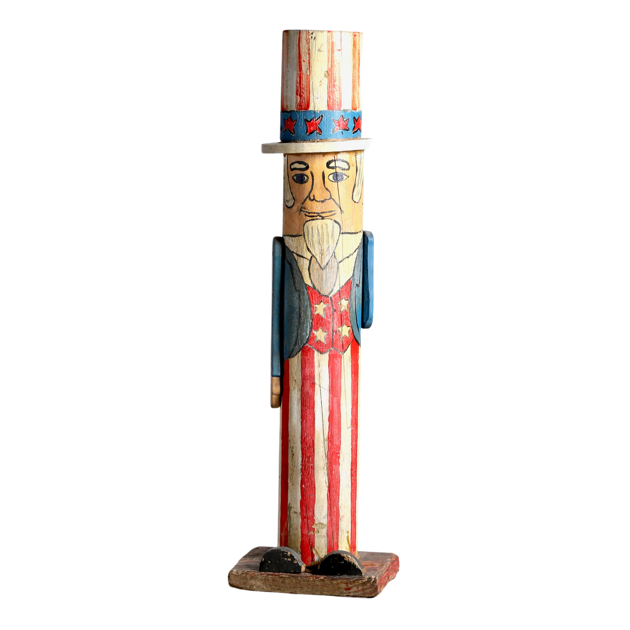 The full view of the Uncle Sam Barbershop Pole Art Sculpture, c. 1960s.