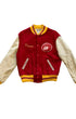 Upcycled Surfing Cowboys Manea Letterman Jacket M Red w Cream & Gold