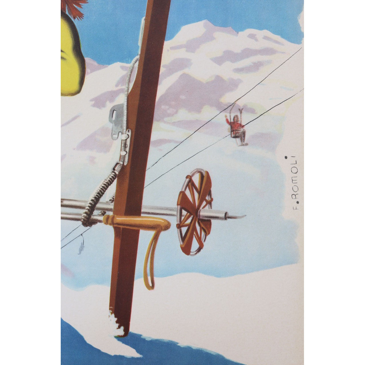 Ski Valle D'Aosta Italian Travel Poster Close Up 2