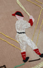 Vintage 1950s Baseball Motif Chenille Bedspread Player Side View