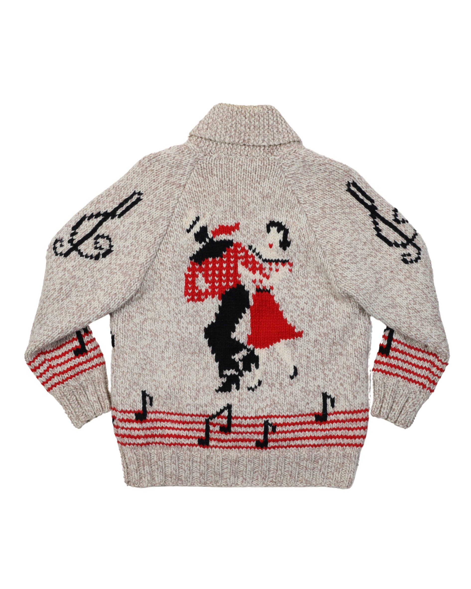 Vintage 1950s Dance-Themed Cardigan Back