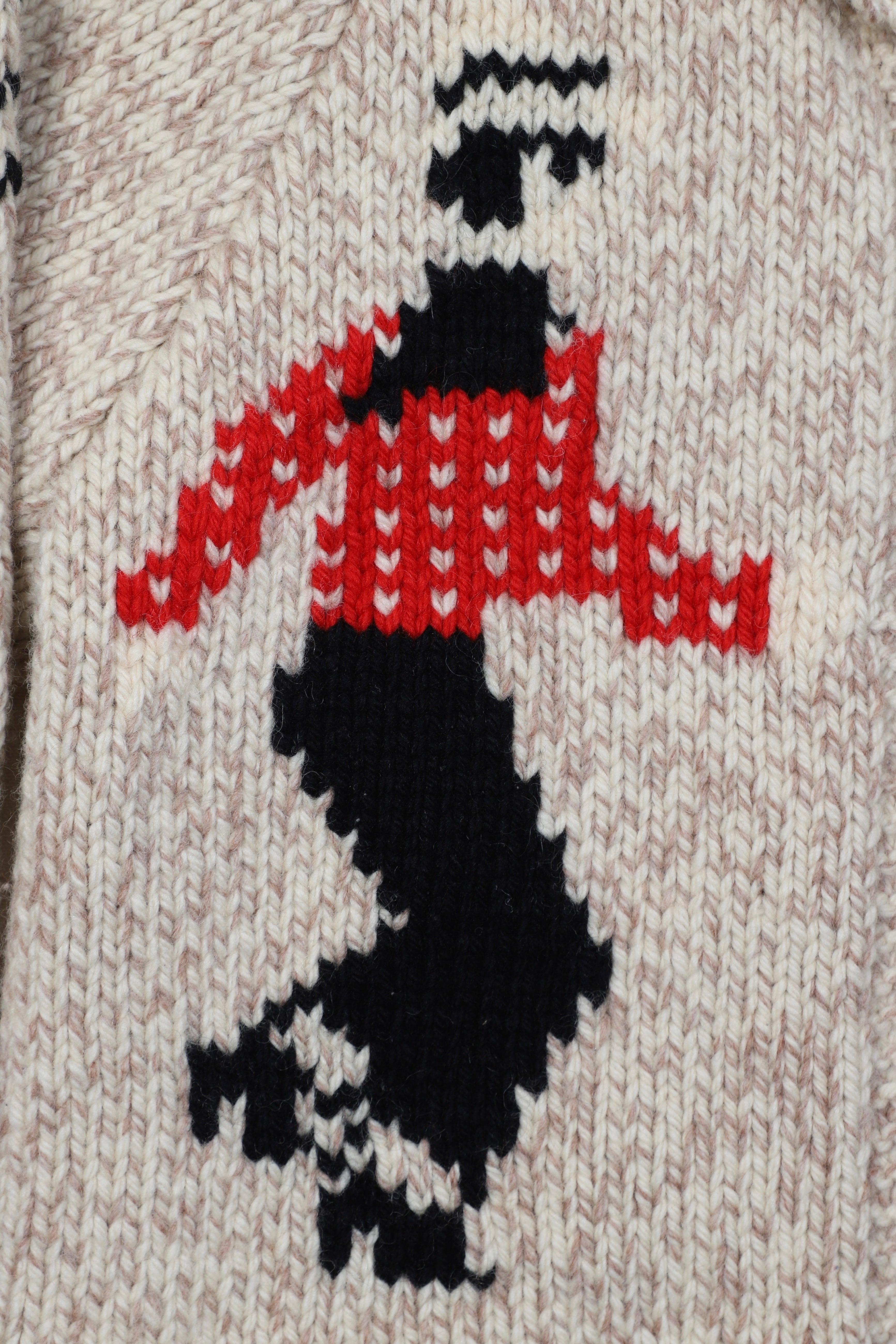 Vintage 1950s Dance-Themed Cardigan Close Up Of Dancer